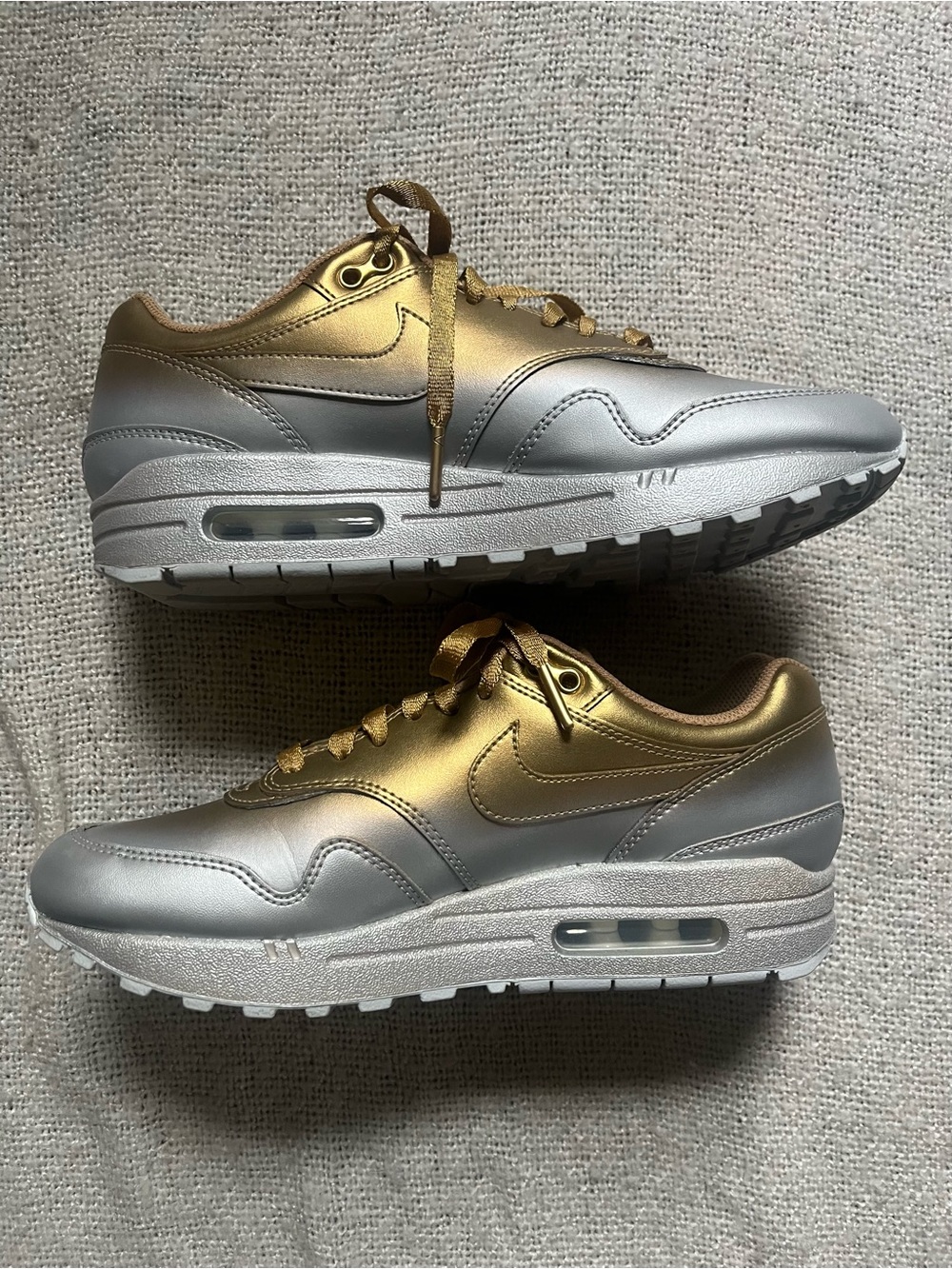 Nike Metallic Gold and Silver Air Max Low-Top Sneakers
